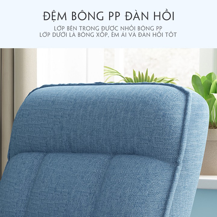 Ghế bập bênh thư giãn, ghế sofa bập bênh khung sắt cao cấp, có thể ngả thành giường