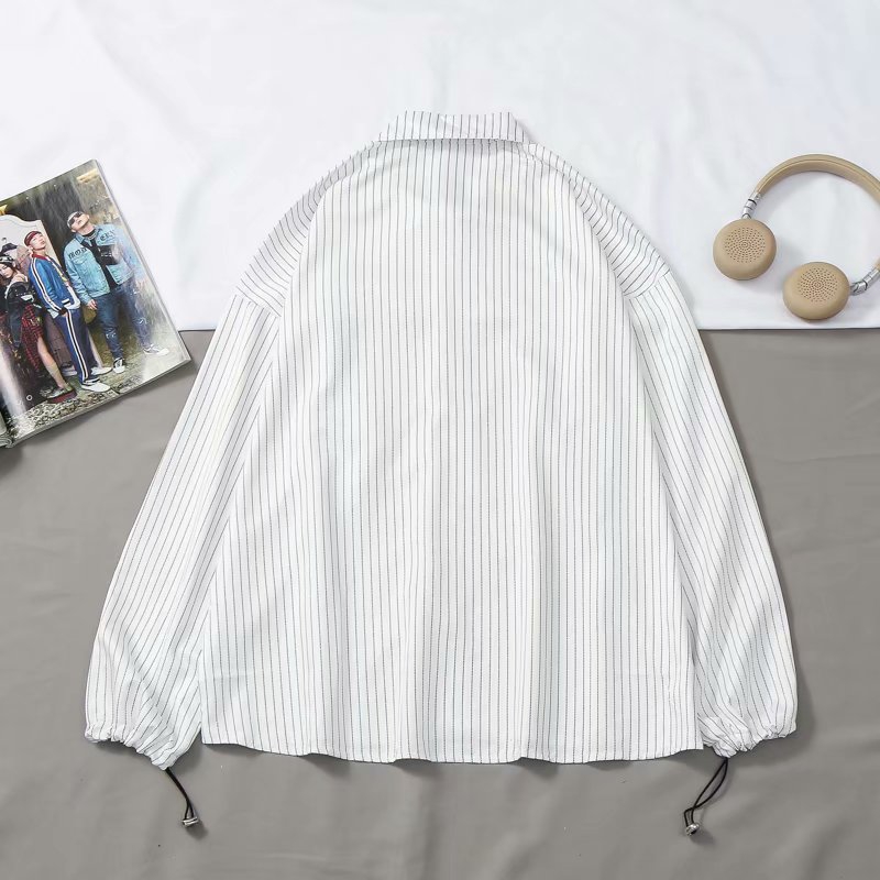 New real shot fashion pinstripe simple design casual long sleeve shirt | BigBuy360 - bigbuy360.vn