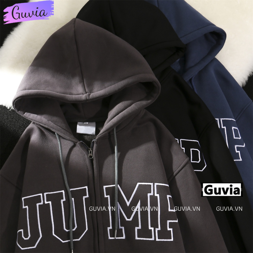 Áo Khoác Hoodie Nỉ JUMP Nam Nữ Ulzzang Unisex, Áo Khoác Form Rộng Thời Trang GUVIA AKN101