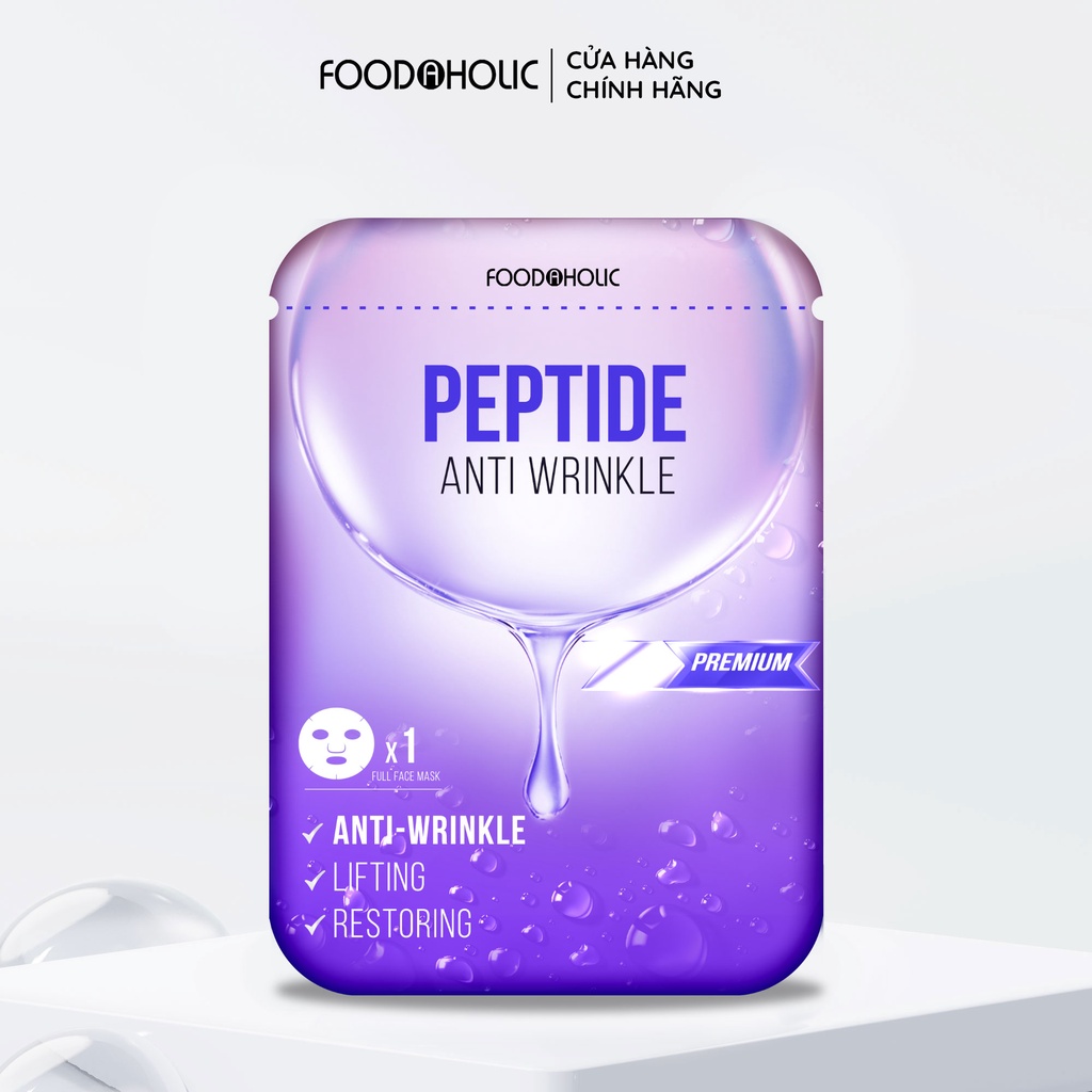 Mặt Nạ FOODAHOLIC Peptide giúp trẻ hoá, lắp đầy vết nhăn Anti Wrinkle Mask 23ml