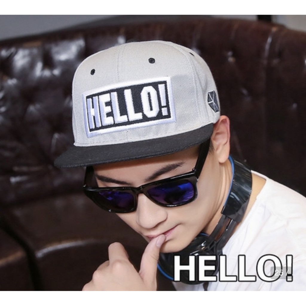 Mũ Hiphop ❤️  Hello mũ rộng vành phong cách  thời trang Hàn Quốc