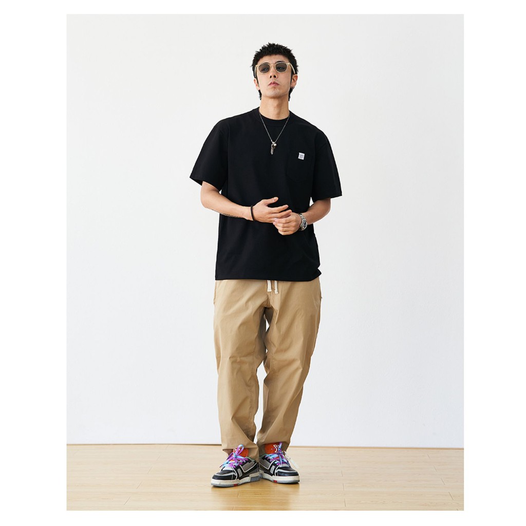 Áo thun Unisex tay lỡ Familylove - Áo phông tay lỡ nam nữ năng động có túi tiện lợi chất liệu cotton 100%
