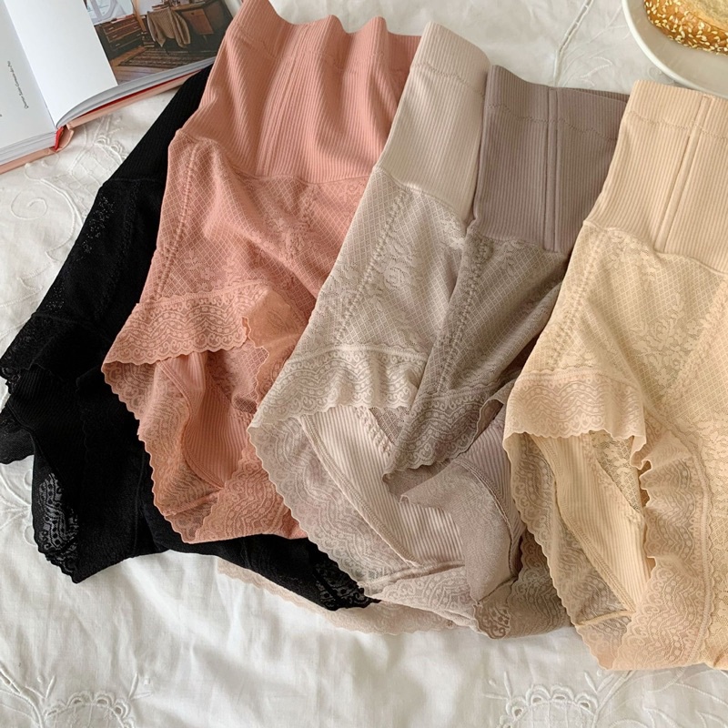 Quần lót nữ cotton viền ren cạp cao gen bụng,quần mặc váy nữ hàng cao cấp có thanh chống cuộn-Kho Sỉ Mai Xuân