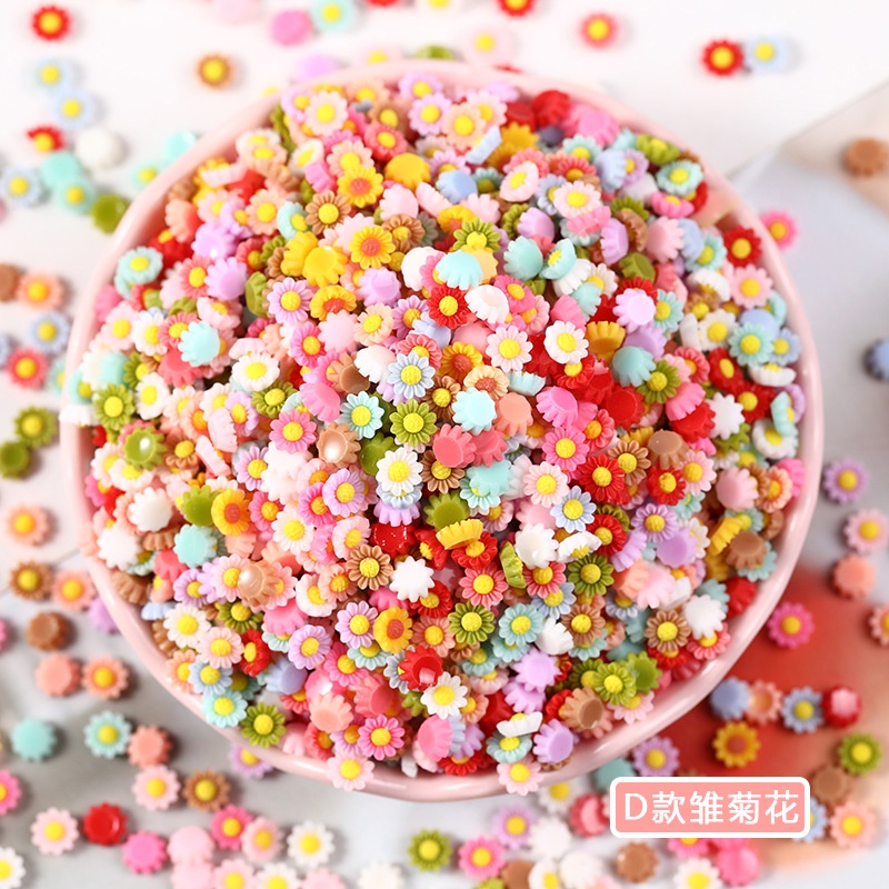 Set 100 Hoa Nhựa 6mm Trang Trí Ốp Điện Thoại