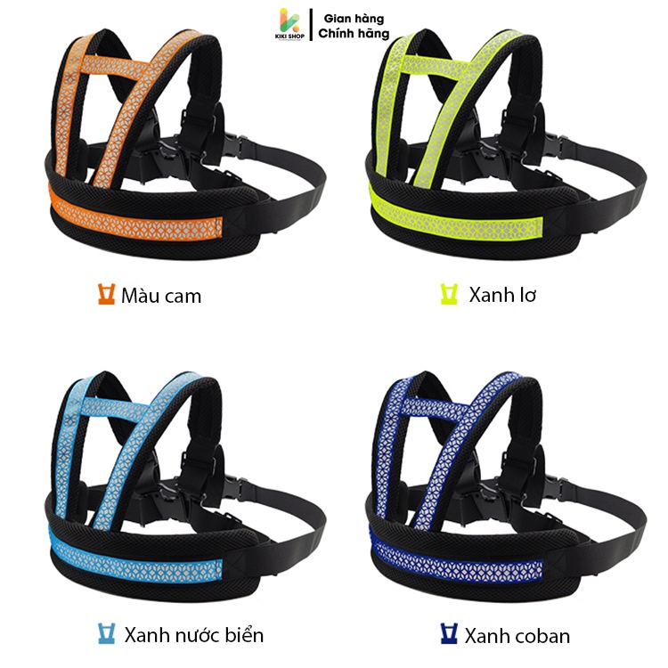 Đai đi xe máy cho bé 1-10 tuổi dodoto vải sợi polyester thoải mái thoáng mát, đeo vai, thắt lưng, đai ngực