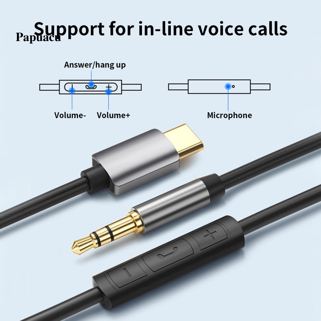 Dây Cáp Chuyển Đổi Âm Thanh Type-C Sang 3.5mm AUX Chống Rỉ Sét Chuyên Dụng Cho Xe Hơi / Máy Tính
