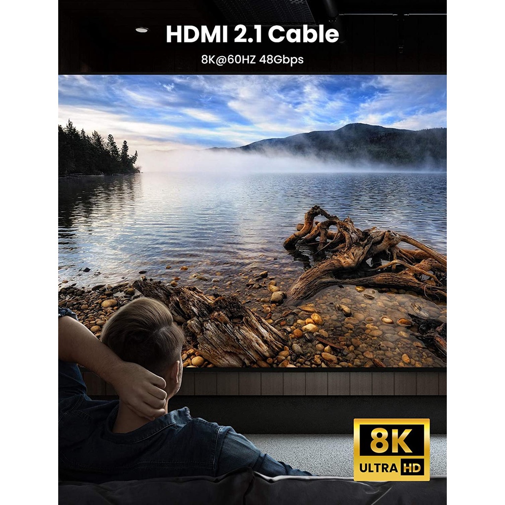 Cáp HDMI 2.1 UGREEN HD145 | Dây dẹt bện | 3 lớp lá chắn chống nhiễu và tiếng ồn | Bảo Hành 18 Tháng 1 Đổi 1|20220  20228