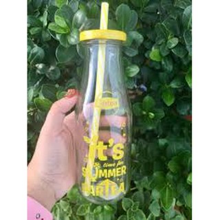 Bình thủy tinh Lipton ống hút