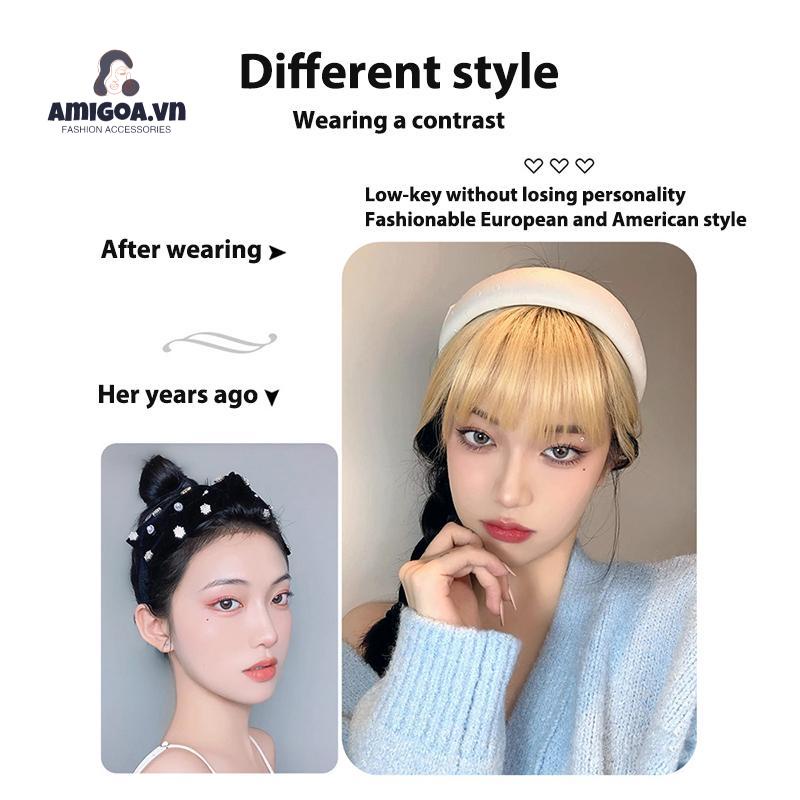 ✨✨ Tóc mái bằng giả nhuộm tông vàng thời trang