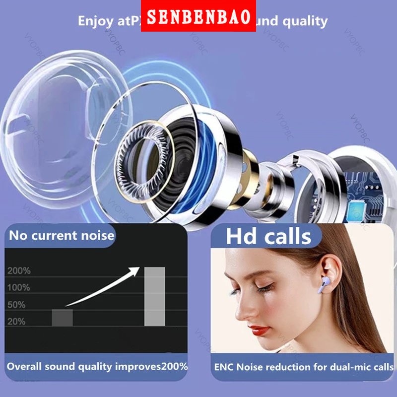 Tai Nghe bluetooth  Chụp Tai Bluetooth Không Dây JBL Air Pro 6 TWS Có Micro Chất Lượng Cao Tai Nghe