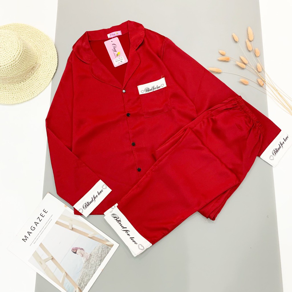Đồ Bộ Pijama Dài Tay, Bộ Ngủ Lụa Tiểu Thư Áo Cộc, Quần Dài Viền Thêu Chữ Ký Kiểu Dáng Trẻ Trung - 𝑴𝑰𝑵𝑺𝑯𝑶𝑷 | BigBuy360 - bigbuy360.vn