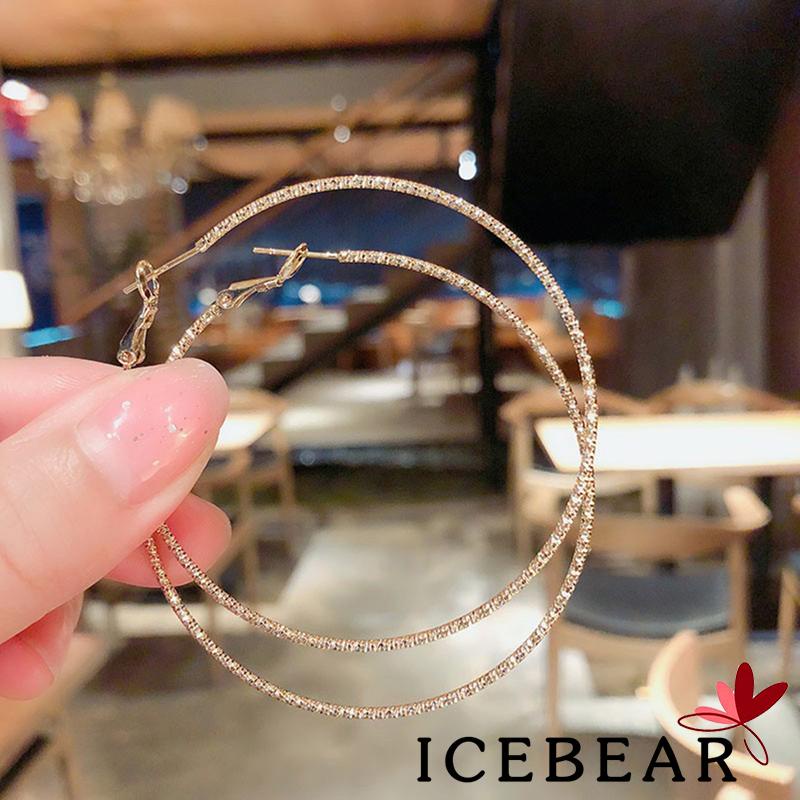 Đôi khuyên tai hình tròn lớn màu sắc thời trang cho nữ