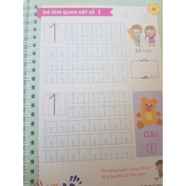 Tập tự xóa Tiếng việt cho bé Tập viết chữ, số, nét cơ bản _Dâu Tây Baby Shop S020