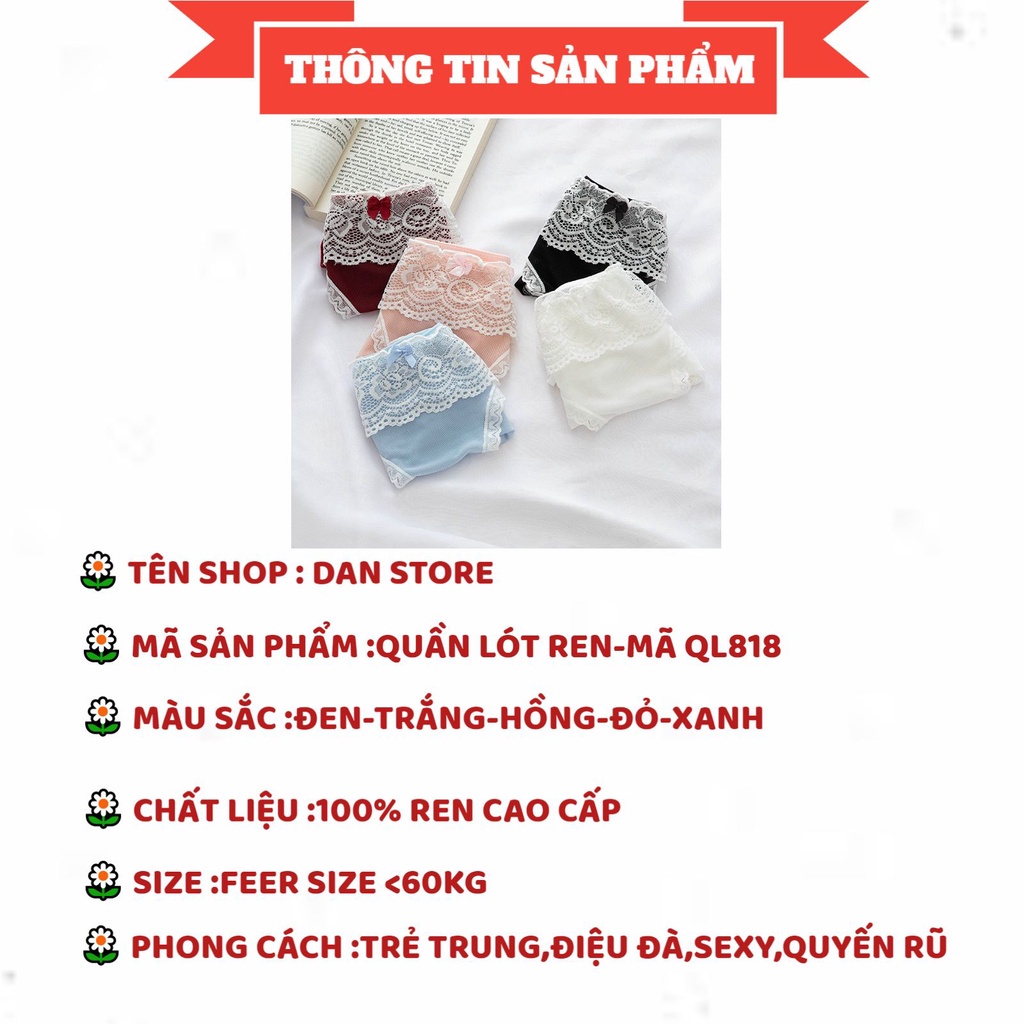 Quần Lót Nữ - Quần lót ren thiết kế buộc dây hông Quyến Rũ Sexy Điệu Đà DAN STORE MÃ QL818