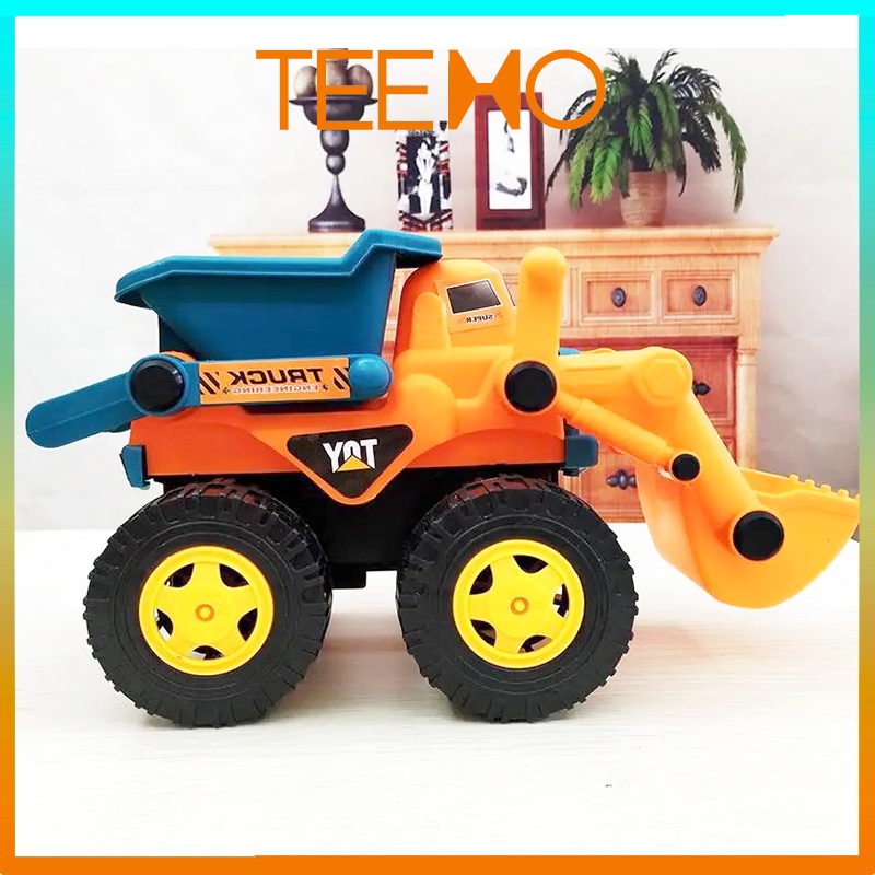 Bộ xe đồ chơi trẻ em cho bé trai 2 tuổi mô hình xe công trình TEEMO XE08