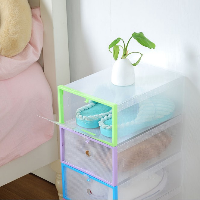 MOLAMGO Hộp để giày trong suốt có thể gấp lại được