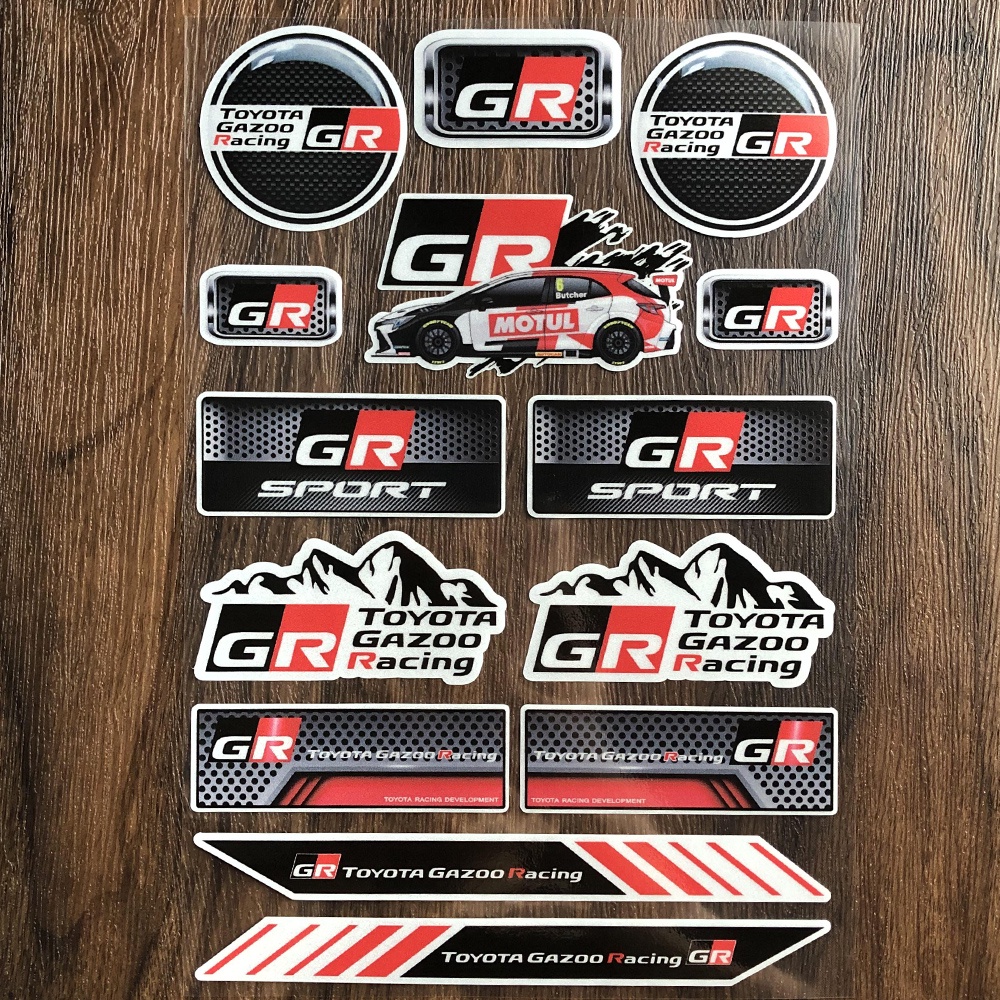 Miếng Đề Can Dán Trang Trí Xe Hơi Thể Thao Toyota GR GAZOO Racing GR Sport Cho Yaris Supra 86 RAV4 Vitz Camry