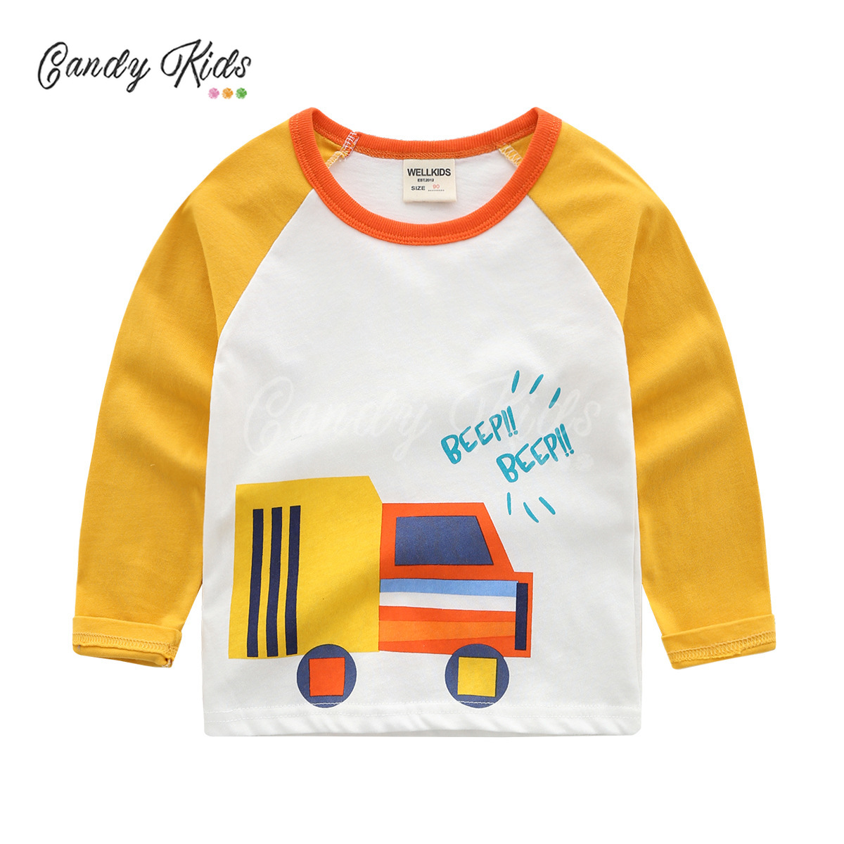 Boys' Cotton Long-Sleeved Casual round Neck Baby T-shirt Children's Fashion Shirt
