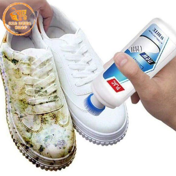 Chai Tẩy Trắng Giày Dép, Dung Dịch Lau Chùi Làm Sạch Vết Bẩn Plac Kèm Đầu Chổi Tiện Dụng