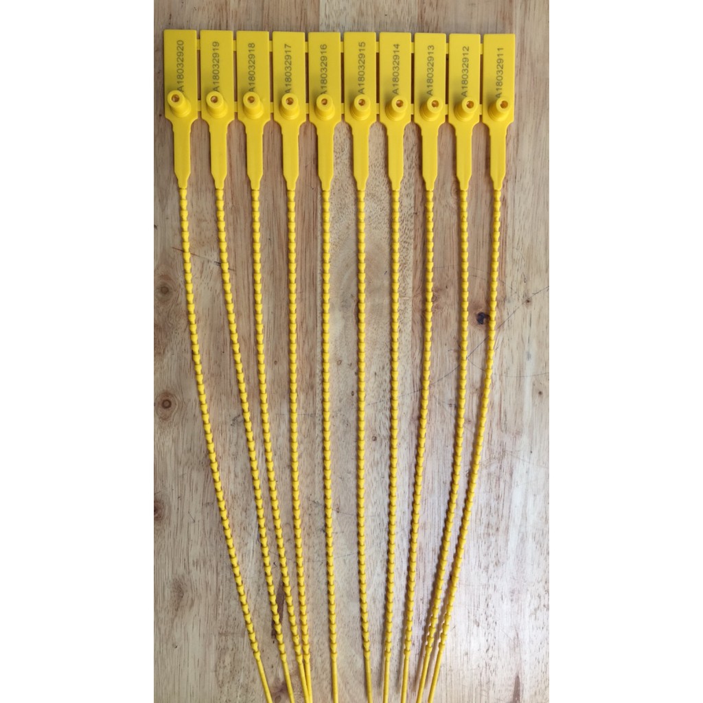 Gói 50 Cái Dây Niêm Phong Nhựa Đốt Tròn 41cm, có số seri, niêm phong xe tải, cổ bao tải, kẹp chì tạm...