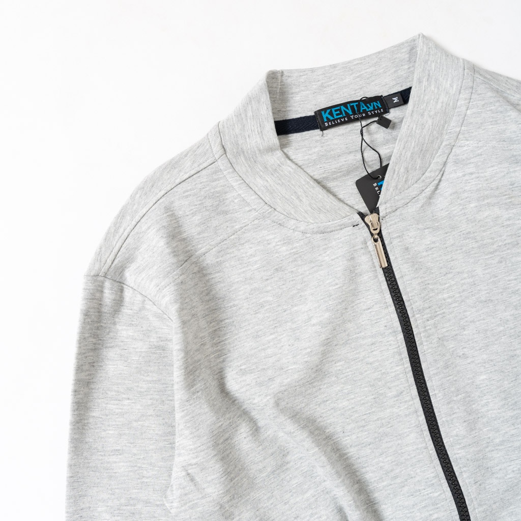 Áo Khoác Ko Nón KENTA Nam Xám Trắng AKN0203