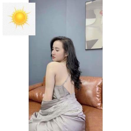 Đồ Ngủ Gợi Cảm Chất Lụa Satin Siêu Sang - Đồ ngủ nữ đầm kèm áo choàng - đồ ngủ pyjama