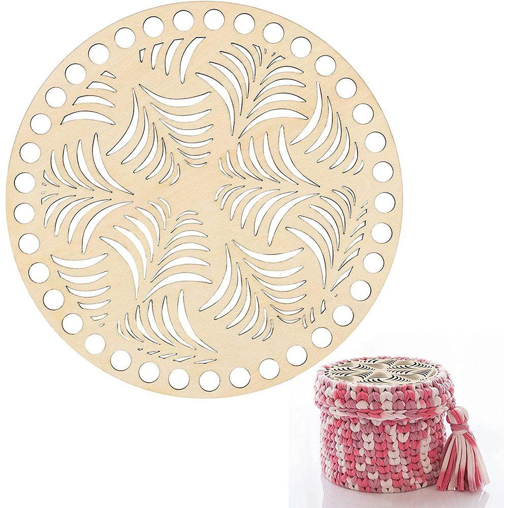 Bộ 2 Rổ Gỗ Tự Nhiên Hình Tròn Dùng Đựng Chỉ Thêu Tiện Dụng