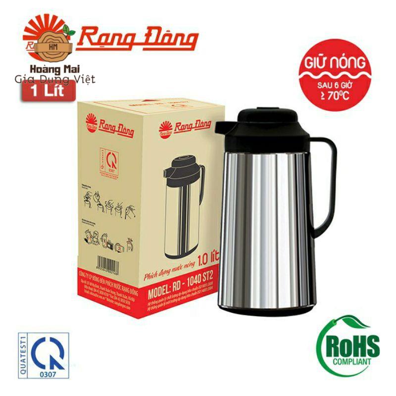 Hàng chính hãng 💥 Phích giữ nhiệt 1 lít inox Rạng Đông