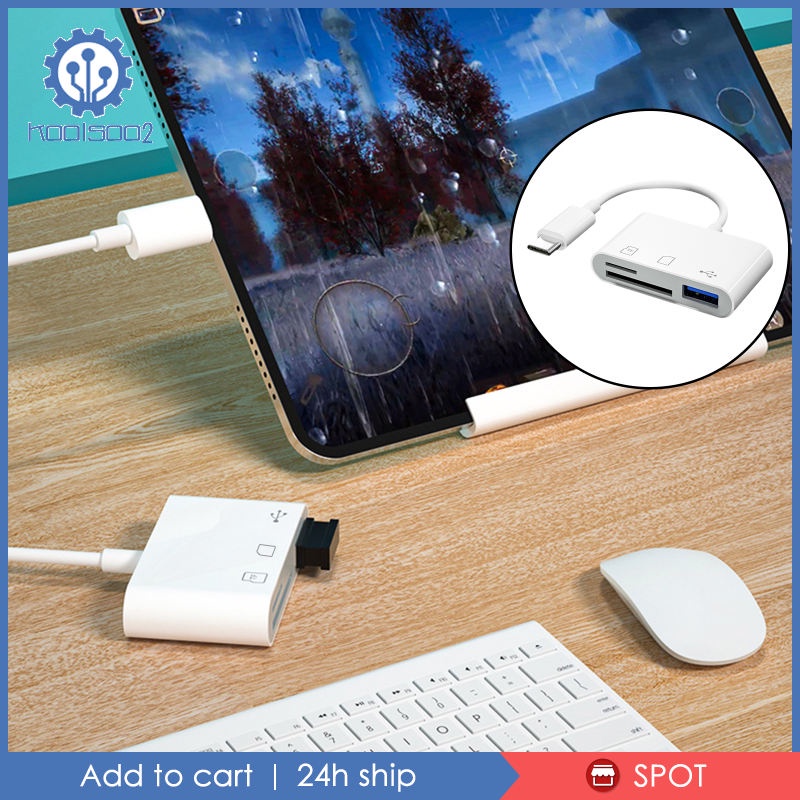 [Koolsoo2] [Koolsoo2] ✨Hàng Có Sẵn Handa na Stock✨Đầu Đọc Thẻ Nhớ USB C TF SD 3 Trong 1 Cho Điện Thoại / Máy Tính