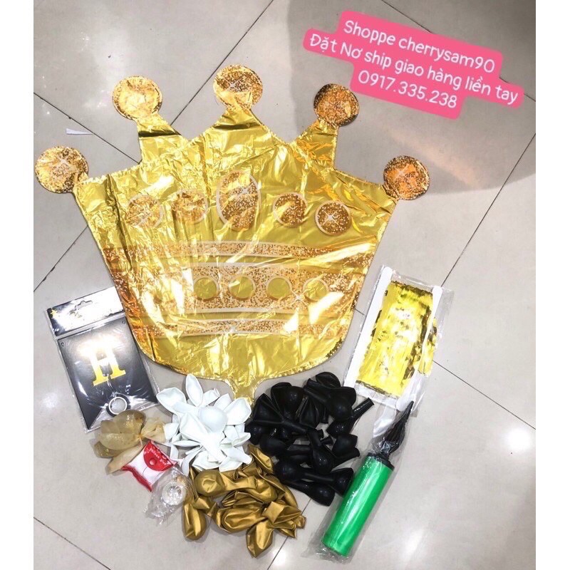 ❣️Bóng Set Phối Tone Vàng GoLD Vàng Trắng Cực Sang Bóng Siêu Nhũ Cao Cấp Đẹp Y Hình🎁Tặng Bơm Và Keo Dán Bóng🎁