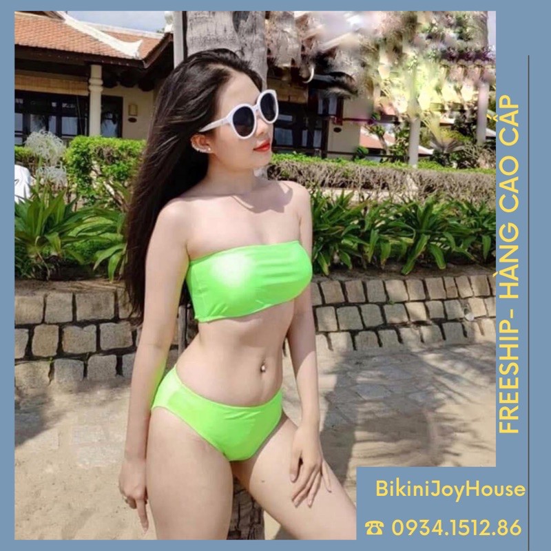 Bikini đồ bơi nữ thời trang hai mảnh sexy xanh neon