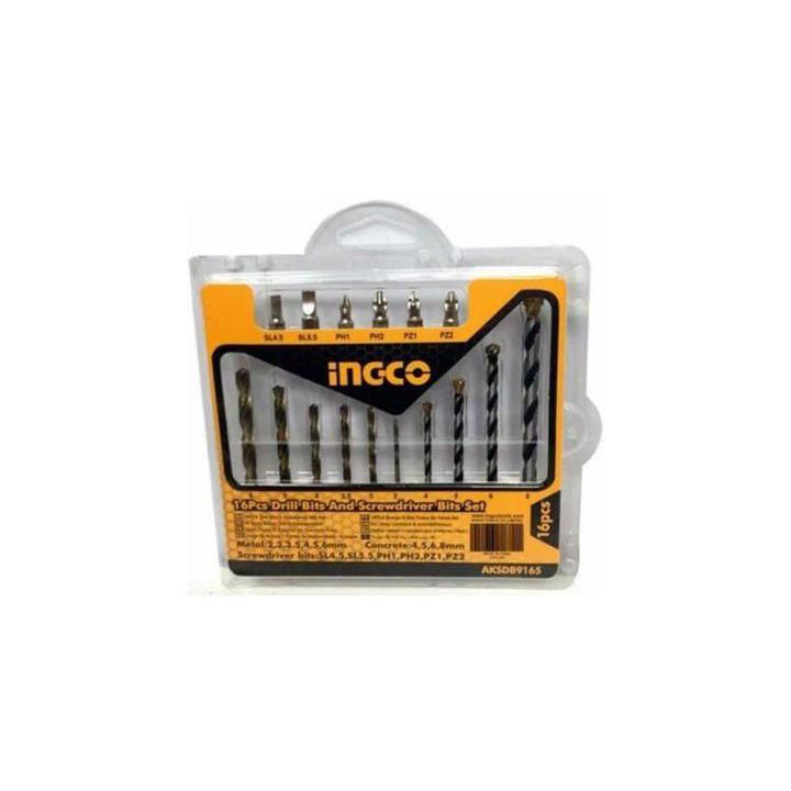 Bộ 16 mũi khoan kim loại và mũi bắt vít ingco aksdb9165