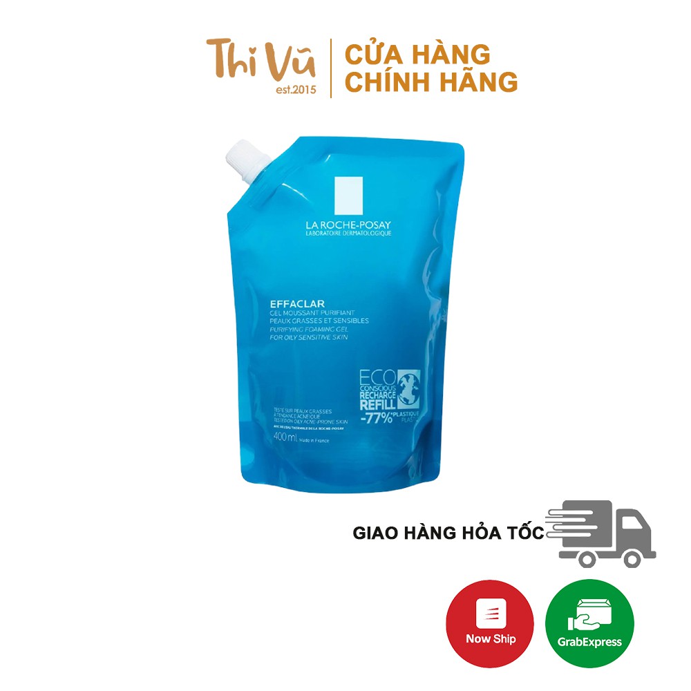 Túi sữa rửa mặt La roche Posay Effaclar Purifying Foaming Gel, sữa rửa mặt cho da dầu mụn, nhạy cảm 400ml - Thi Vũ