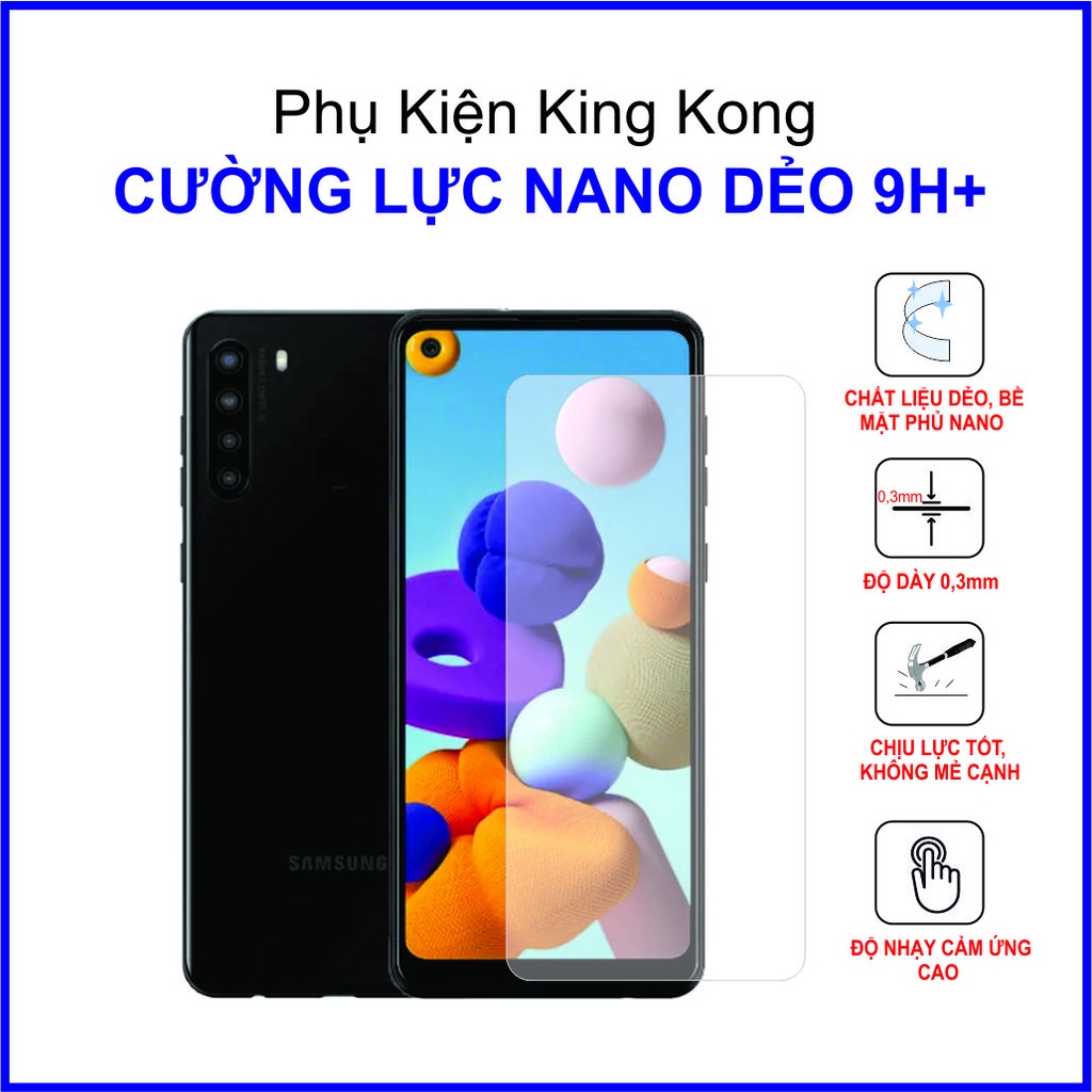 Dán cường lực Samsung A21 cường lực nano dẻo 9H+