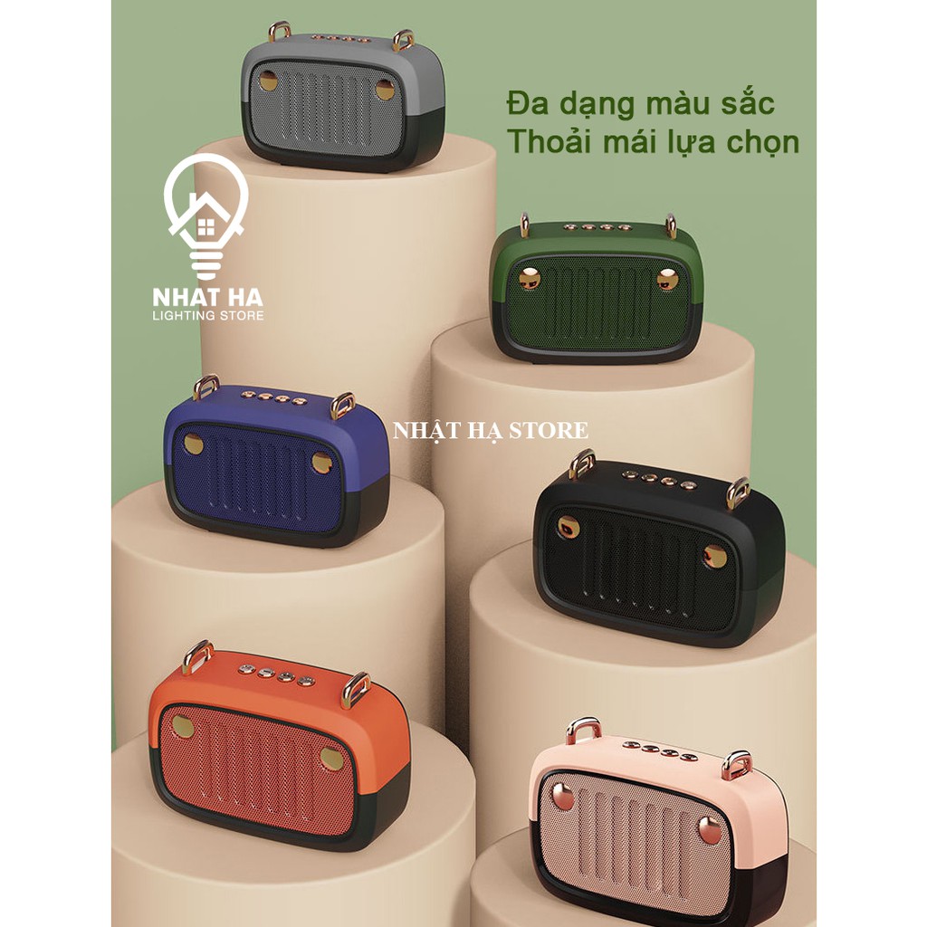 Loa Bluetooth Mini Dễ Thương RETRO BS32, Loa Nghe Nhạc Bluetooth Hỗ Trợ Thẻ Micro SD, USB, Nghe đài FM