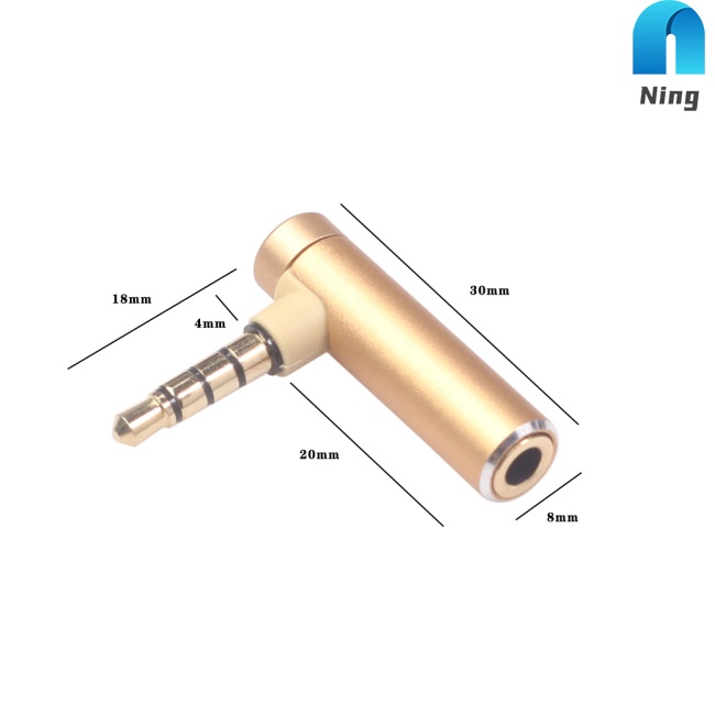 Đầu Nối Chuyển Đổi Giắc Cắm 3.5mm Sang Cổng Cắm Tai Nghe / Micro Hình Chữ L