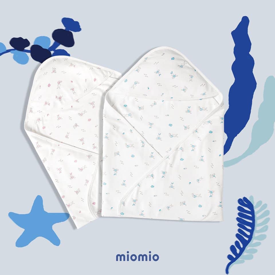 Tấm quấn sơ sinh Miomio 100% cotton 1 lớp, 2 lớp