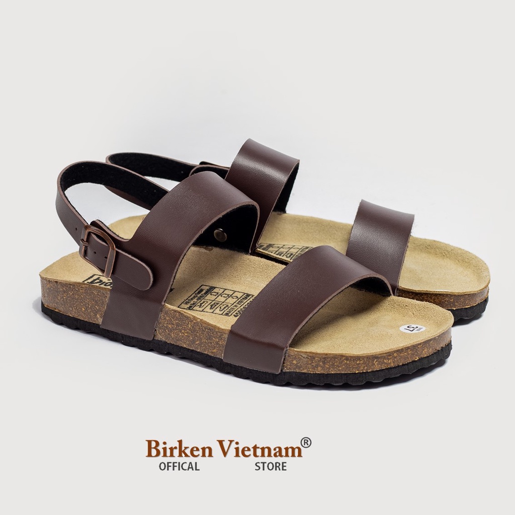 MÃ PU15 Sandal DA PU Đế Trấu Quai Ngang Unisex Birken Vietnam Bioline