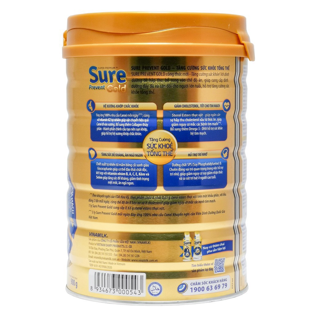 Sữa bột Vinamilk Sure Prevent 900g_Subaby