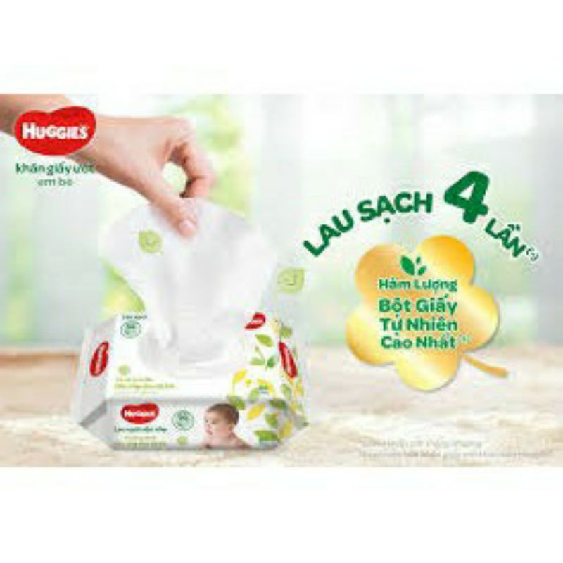 { Hà Nội } COMBO 12 GÓI KHĂN GIẤY ƯỚT HUGGIES 64 TỜ KHÔNG MÙI