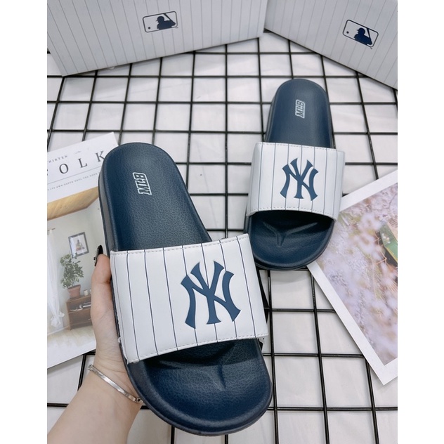 [CHÍNH HÃNG] DÉP MLB NỘI ĐỊA HÀN SỌC NAVY LOGO NY  - MLB CHÍNH HÃNG UNISEX NAM NỮ (HÀNG CÓ SẴN) - CÓ BILL MUA HÀNG