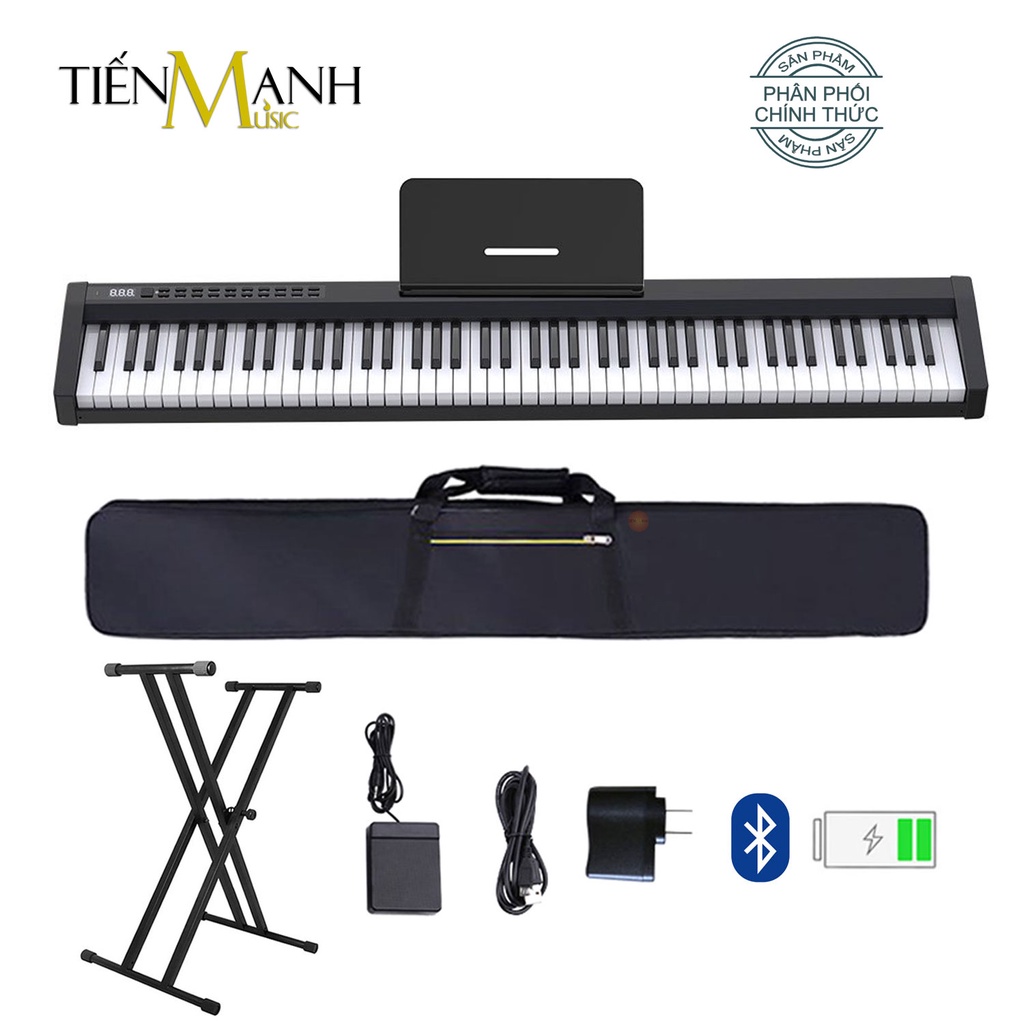 [New Model] Đàn Piano Điện Konix PH88CL - Đàn, Chân, Bao, Nguồn 88 Phím nặng Cảm ứng lực Có Loa, Bluetooth, Pin sạc PH88