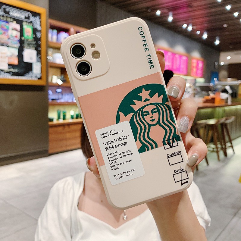 Ốp Lưng Phối Hình Starbucks Thời Trang Ốp Ôm Viền Máy Cho Iphone 12 Pro Max Đến 7 Plus-ZUMI STORE