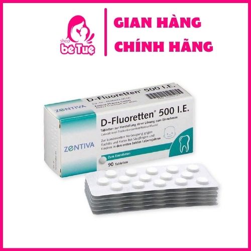 Vitamin D Fluoretten cho bé từ sơ sinh 90 viên