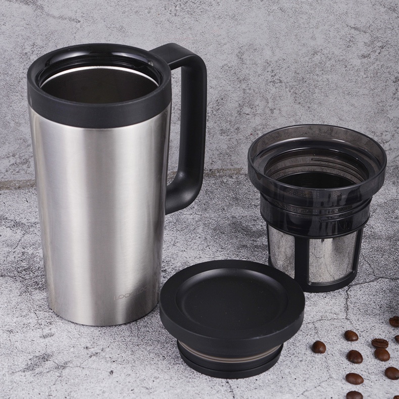 Ly Giữ Nhiệt Pha Trà, Cà Phê Lock&amp;Lock Coffee Filter Mug LHC4197SLV 580ml Màu Bạc