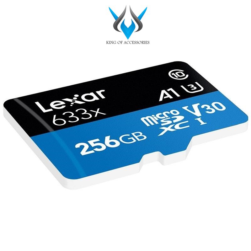 Thẻ Nhớ MicroSDXC Lexar 256GB A1 V30 633x U3 4K 95MB/s (Xanh) - kèm Adapter