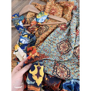 Đầm Maxi Họa Tiết Thổ Cẩm (3 màu)