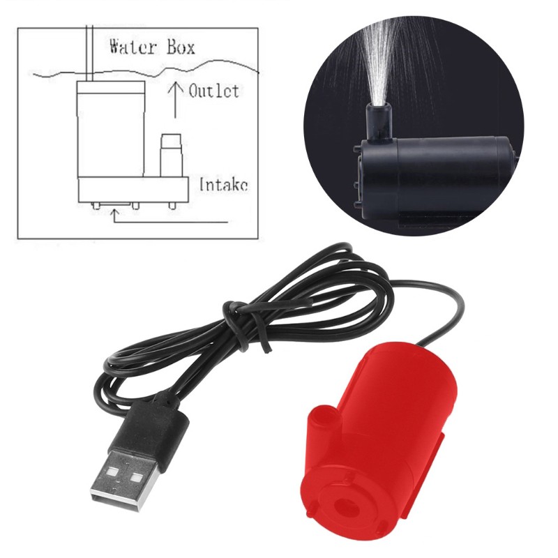 Máy Bơm Nước Mini Cho Hồ Cá Cổng Usb Dc 5v 2-3l / Phút