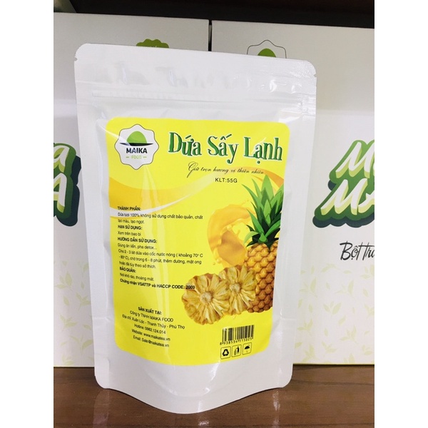 Dứa Sấy Lạnh Maika Food, Không Đường