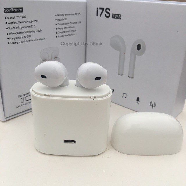 KM -  Bộ Tai Nghe Bluetooth I7s TWS Chất Lượng Cao nghe cả 2 bên tai